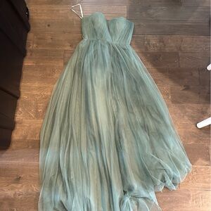 REVERLY Bridesmaid / Wedding Guest Elegant Strapless Green Gown